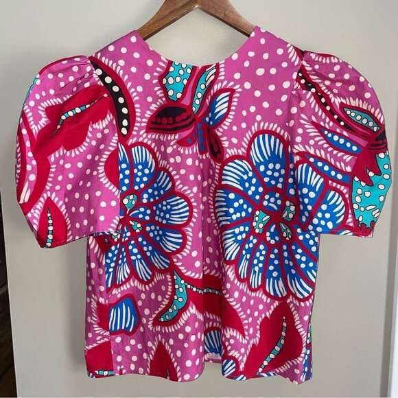Rhode Nisha Top in Red Psychedelic Flower Size Small - Picture 5 of 8